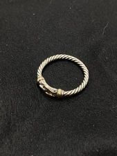 David Yurman Petite Buckle Ring Sterling And 18k Size 8