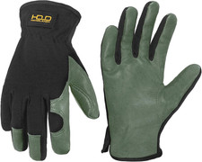 Leather Gardening Gloves, Leather Work Gloves for Men Women