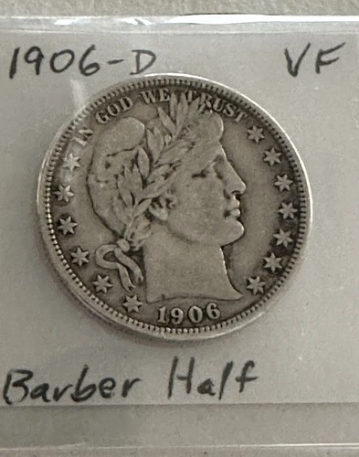 1906-D Barber Half Dollar VF Raw