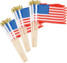 30PCS Small American Flags on Stick - 4x6Inch Mini Patriotic Flags