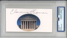 SUPREME COURT JUSTICE CLARENCE THOMAS AUTOGRAPHED CUT PSA DNA COA AUTHENTIC