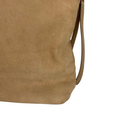 ZIMMERMANN Tan Bag Oversized Clutch Suede Leather Wrist Strap Internal Pockets - Picture 3 of 24