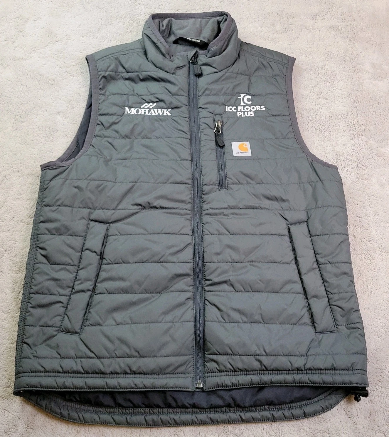 Carhartt Rain Defender Gilliam Insulated Vest Mens Medium Gray Full Zip 102286