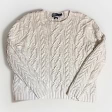 Vintage Polo Ralph Lauren Sweater Mens 2XL Fits L/XL Hand Knit Cable Chunky
