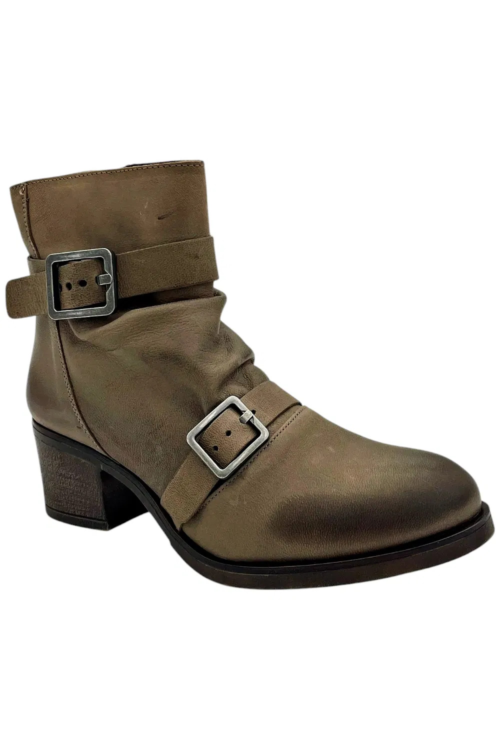 Miz Mooz x Jane & Courtney Women's Leather Heeled Mid Boots Dawsen Ash