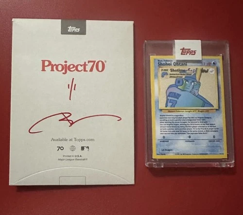 Topps Project 70 Shohei Ohtani Custom Art Parody Shore PokÃ©mon RARE Signed 1/1