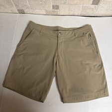 Lululemon Shorts Mens 34 Khaki Chino Zip Pocket ABC Classic Fit 9" Warpstreme