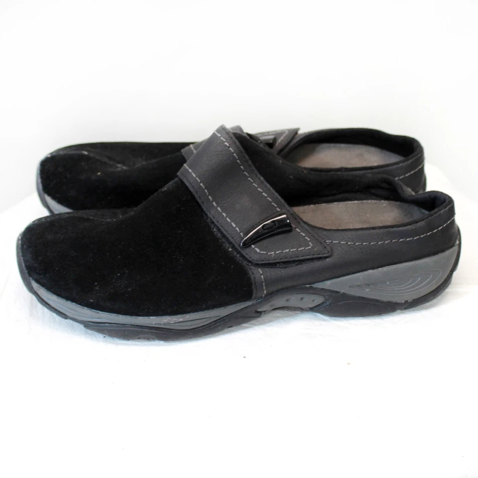 Mocasines cómodos sin cordones Easy Spirit Explore24 Eselina de gamuza negros 10M Foto 3 de 4