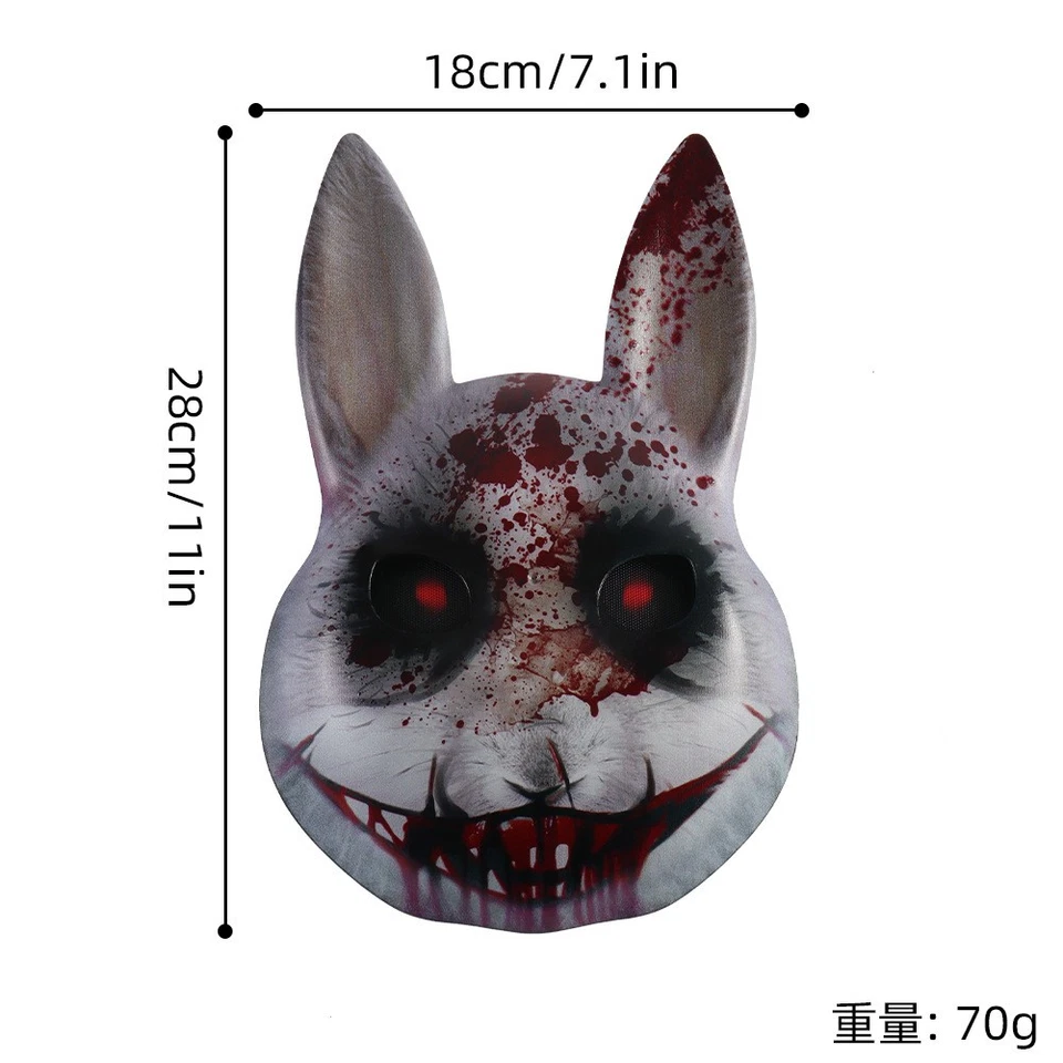 Halloween Mask Horror Bloody Rabbit Mask Mask Mask Cosplay Makeup Party Prop - Bild 4 von 4