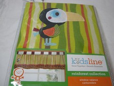 New Kids Line RAINFOREST Collection Window Valance 60x16 Bird - Stripe NIP