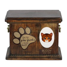 Toyger - urn for cat ashes, personalized urn with engraving, commemorative box f