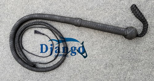 Látigo de nailon negro premium Paracord de 4 pies 12 trenzas resistente personalizado Bullwhip - Imagen 2 de 10