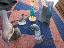 LOT OF 5 HAND CRAFTED BIRDS-- T13A-9