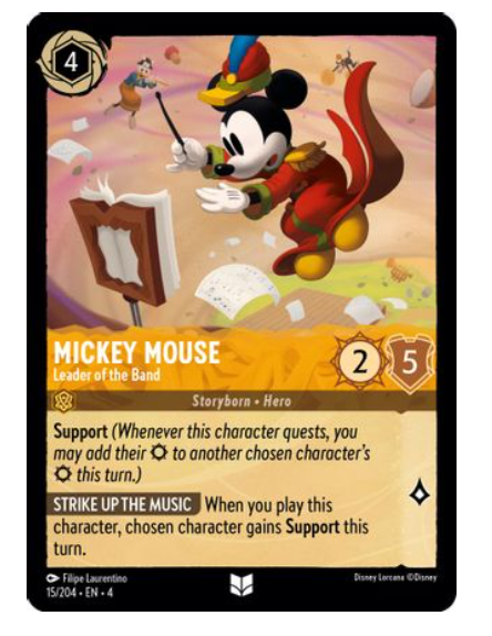 x4 Mickey Mouse - Leader of the Band - 15/204 - Uncommon Lorcana