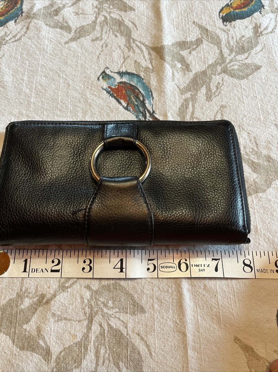 Cynthia Rowley Simple Black Leather Full Zip Wallet | eBay