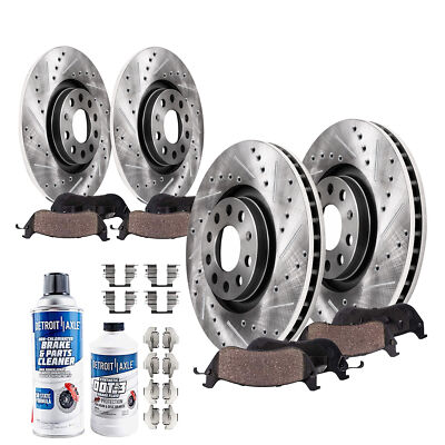 288mm Front & 272mm Rear Drilled Rotor + Ceramic Pads for 2015 -  2021 VW Golf