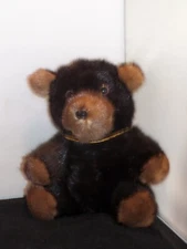 VINTAGE TEDDY BEAR REAL FUR BEAVER  MINK ? 8 1/2" Tall