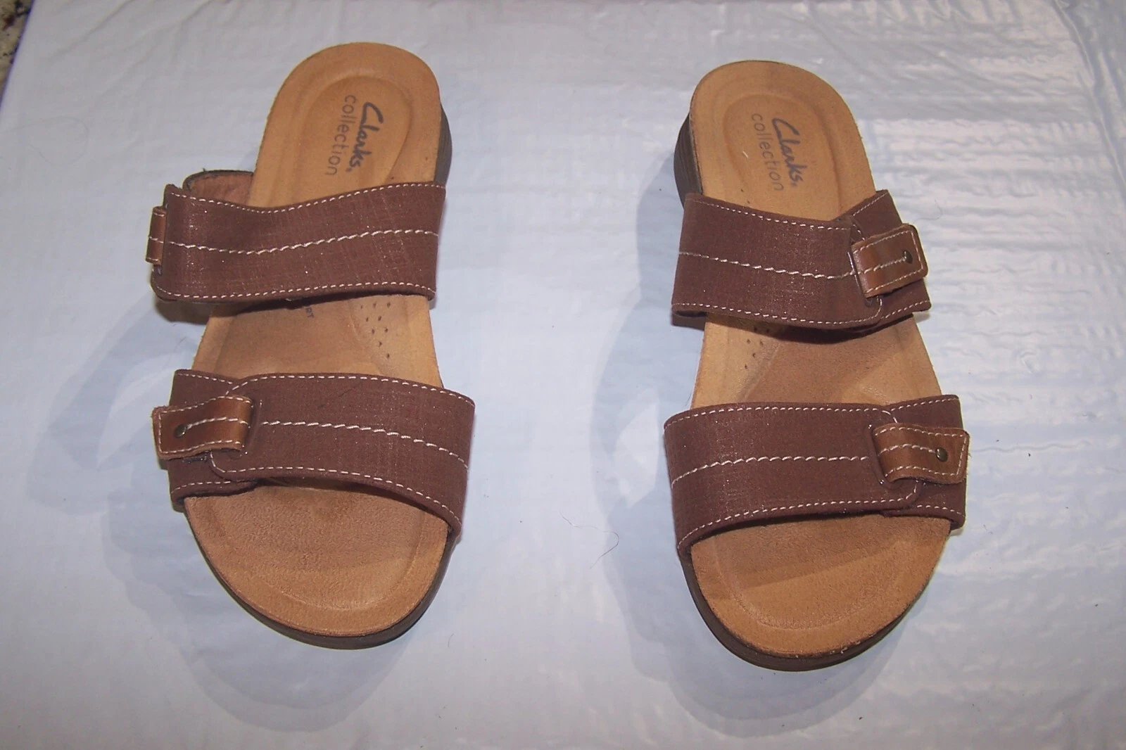 Clarks Collection Sandalo con zeppa bassa marrone TG 7