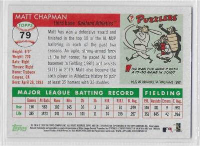 2020 Topps Archives Matt Chapman Purple Variation #79 Sn 128/175