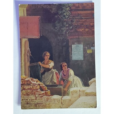 Postcard Karl Spitzweg Mädchen Am Brunnen Art Reprint Picture