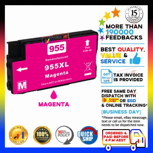 Any NoN-OEM 955XL Ink Cartridge for HP Officejet Pro 7740 8210 8710 8730 8740 - Picture 7 of 15