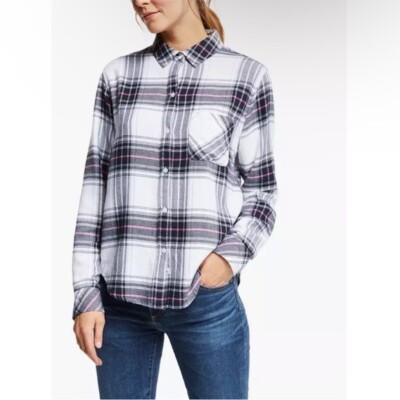 RAILS milo plaid button down shirt L