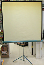 Vintage Da-Lite Flyer 47" x 48" 68" Diagonal Projector Screen Blue Metal Stand