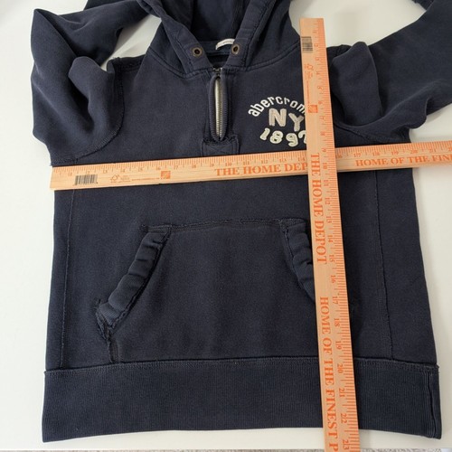 Abercrombie & Fitch Indian Head Muscle Hoodie Kids Size XL Blue Hooded - Picture 12 of 14
