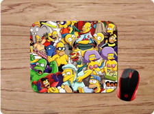 THE SIMPSONS CHARACTER COLLAGE DESIGN 2 CUSTOM COMPUTER MOUSE PAD MAT NONSLIP
