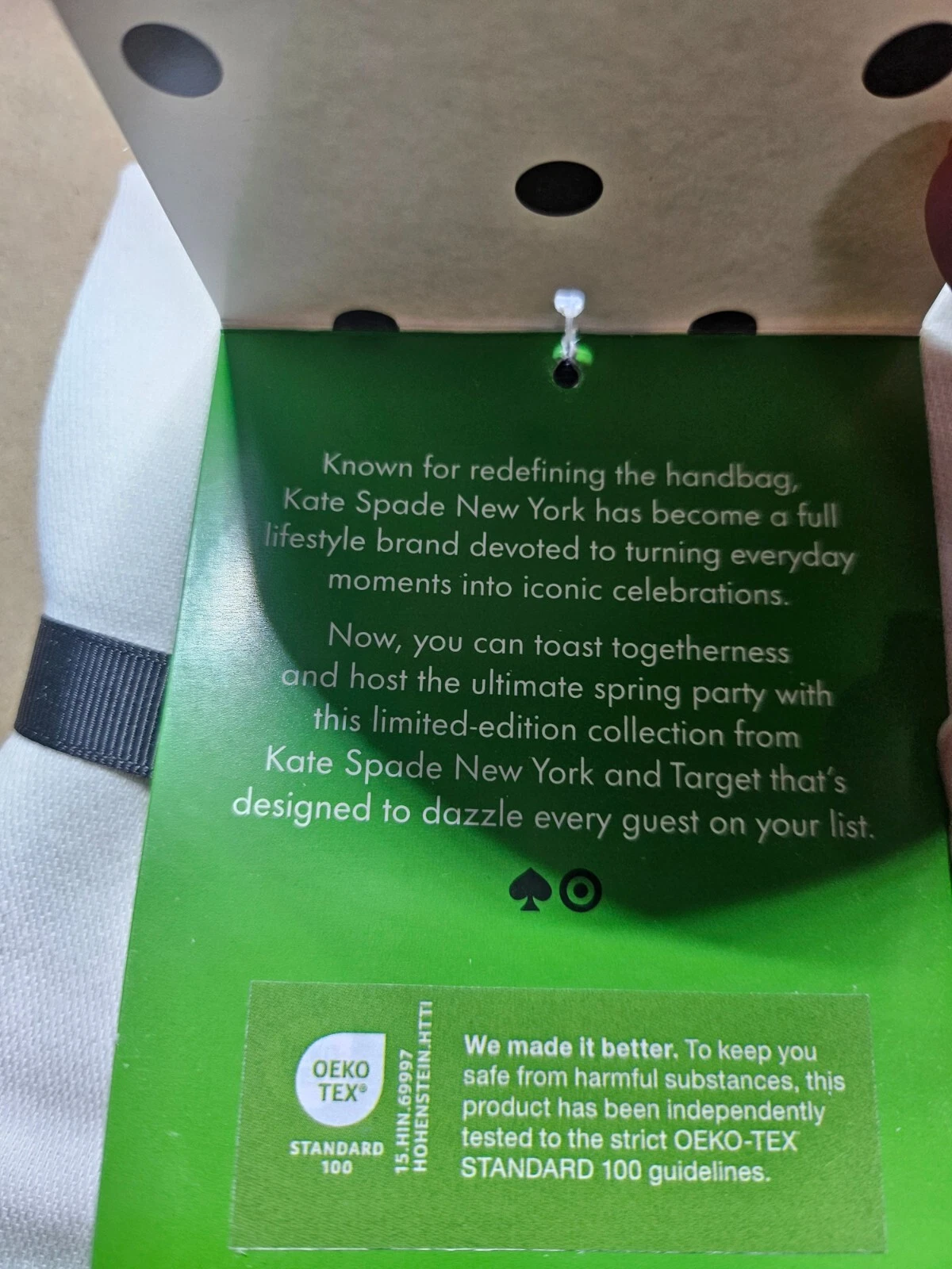 Kate Spade New York x Target tovaglioli da cocktail in tessuto con icona ricamata 4 ct