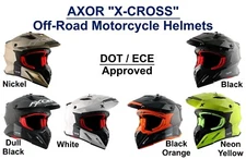 AXOR “ X-CROSS ” DOT & ECE Approved Full Face Off-Road Motorcycle Helmets