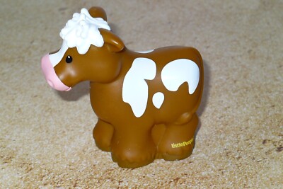 Fisher Price Little People ~ Farm Life Barn Yard BROWN COW Figure ~ 2013