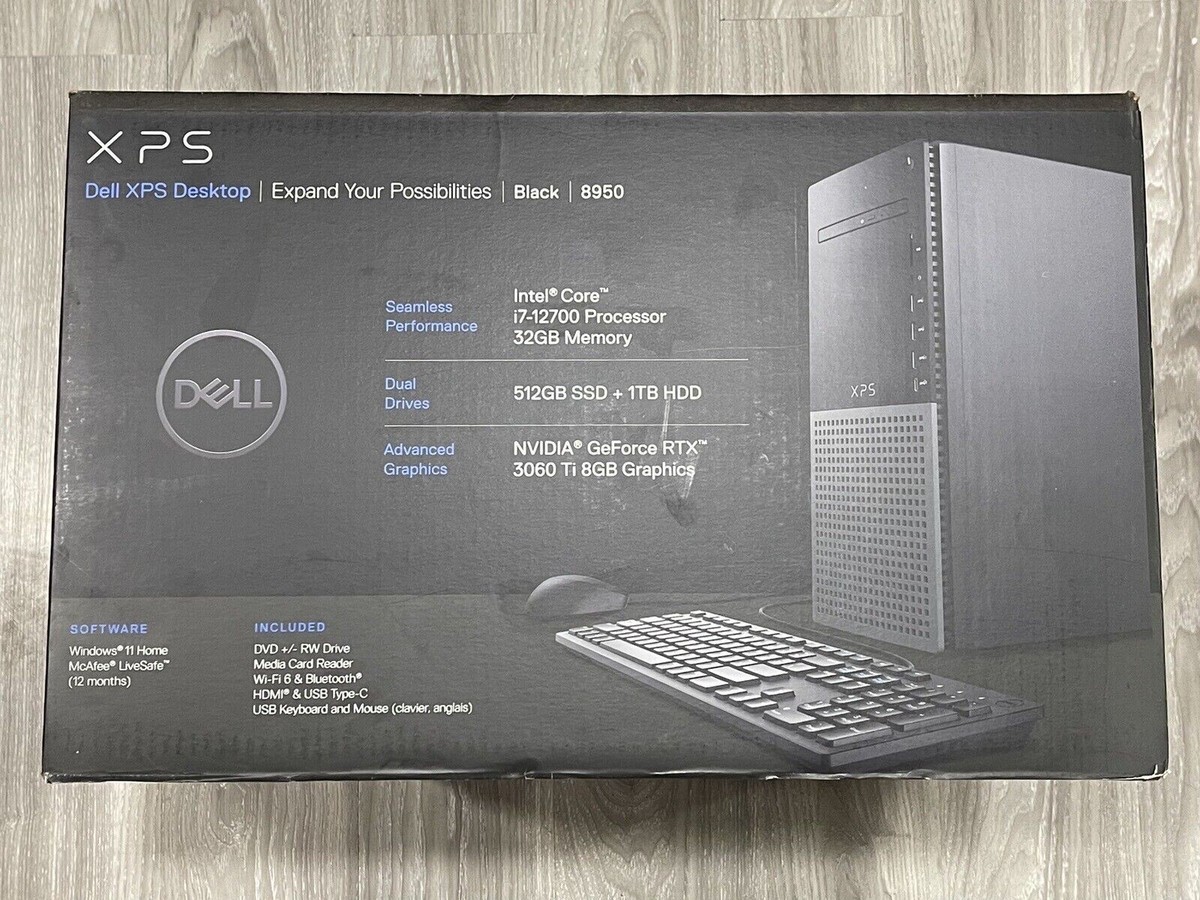 DELL XPS 8950 DESKTOP I7-12700 32GB 512GB SSD 1TB HDD RTX 3060 Ti 
