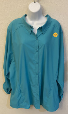 Alpine Design Tech Series Women's 3X Teal Long Sleeve Sun Shirt