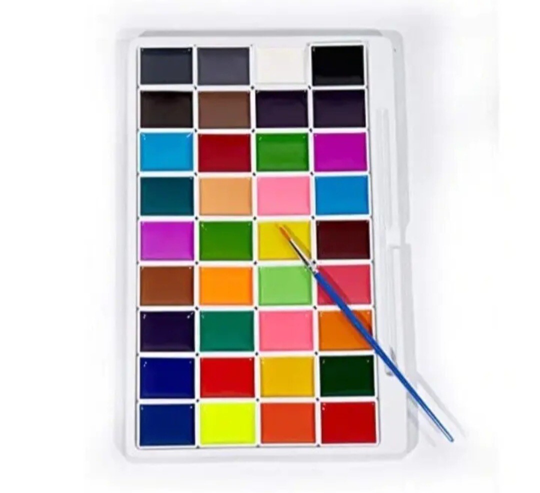 TBC The Best Crafts Watercolour Paint Set 36 Semi Moist Paint Set. Non