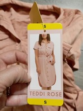 Teddi Rose Belted Shirt Dress Womens Small Terracotta Tencel Summer Spring