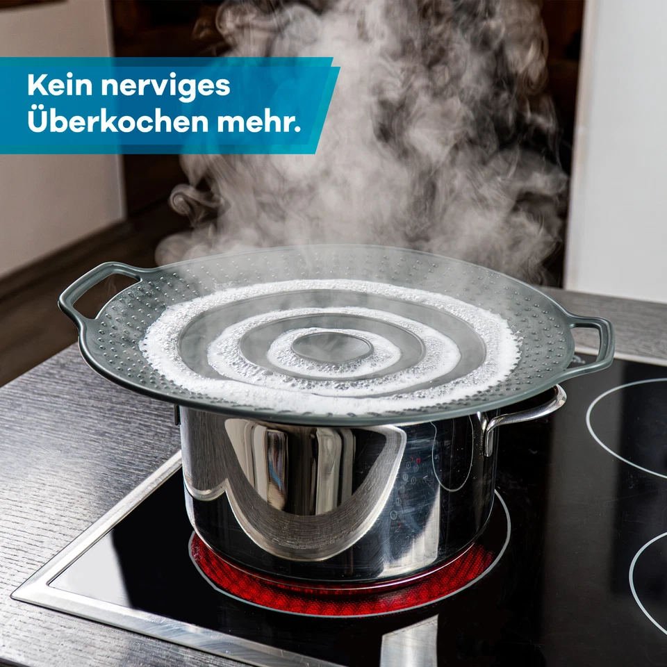 Überkochschutz Spritzschutz Pfanne Pfannen Silikon Überlaufschutz Topfdeckel - Bild 2 von 4