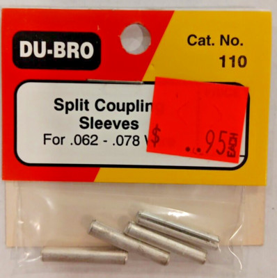 DU-BRO CAT. NO.  110  ~NEW IN PKG~ Split Coupling Sleeves for .062 - .078 wire
