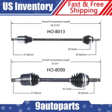 Fits 1992-1996 Honda Prelude Automactic Front Left + Right CV Axle CV Joint