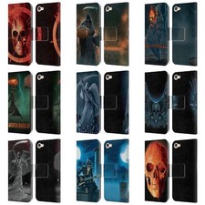 OFFICIAL VINCENT HIE SKULLS LEATHER BOOK CASE FOR APPLE iPOD TOUCH MP3