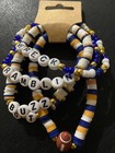 Georgia Tech 5 Piece Womens Bracelet Set - Ramblin Wreck - Buzz - Football Charm