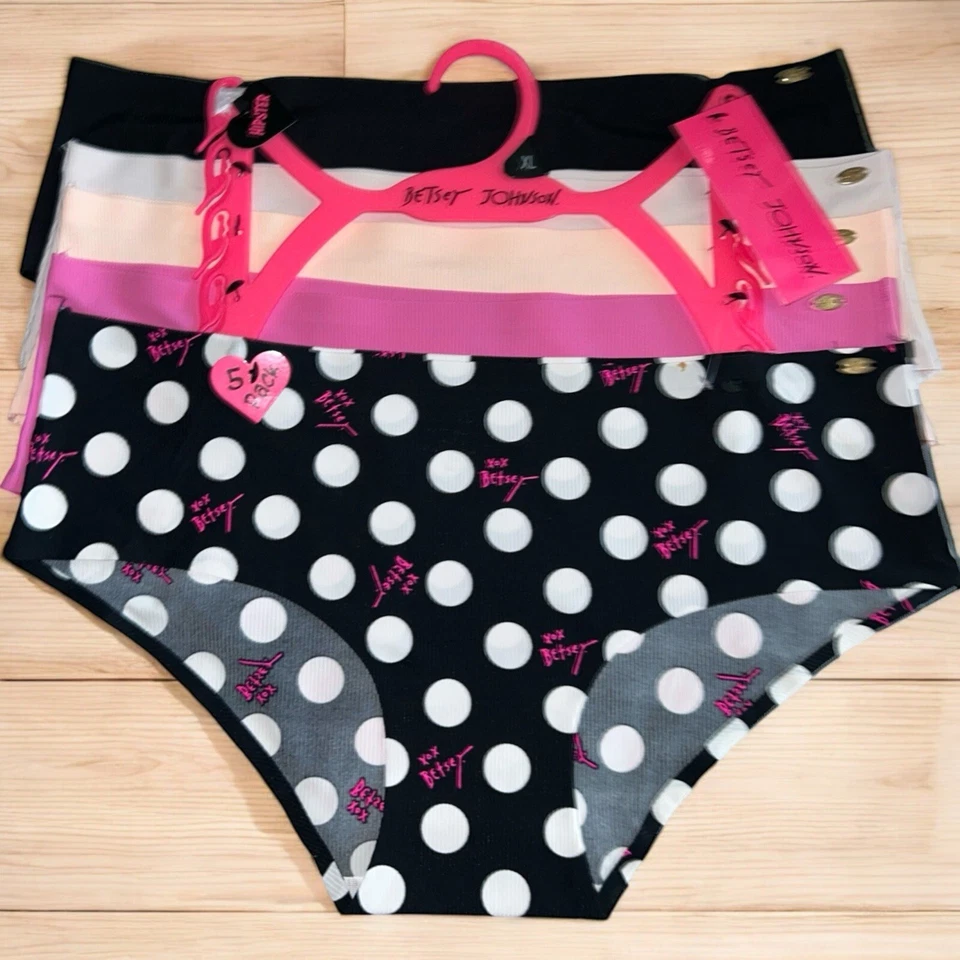 BETSEY JOHNSON 5 Pack- Hipster Barely There No Lines~Multicolor~Panty Sz. XL $52 - Image 4 of 4