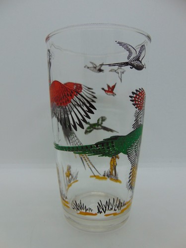 Hazel Atlas Vintage Hunting Tumbler Highball Glass Pheasant Game Bird 10 Oz - Picture 2 of 12