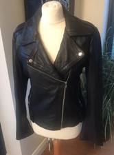 Each X Other Framed Leather Biker Jacket Sz M Black New Rrp £875
