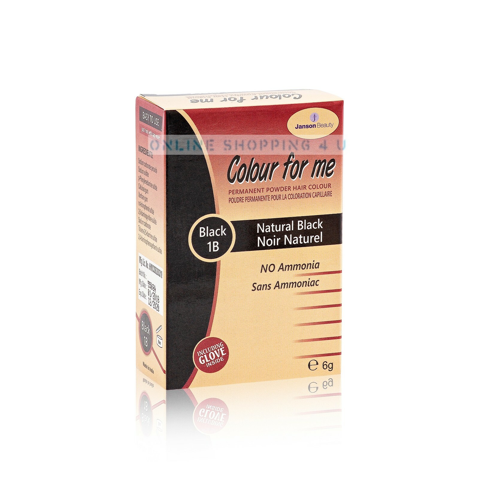 Colour For Me Permanent Powder Hair Colour Natural Black (1B) - Image 2