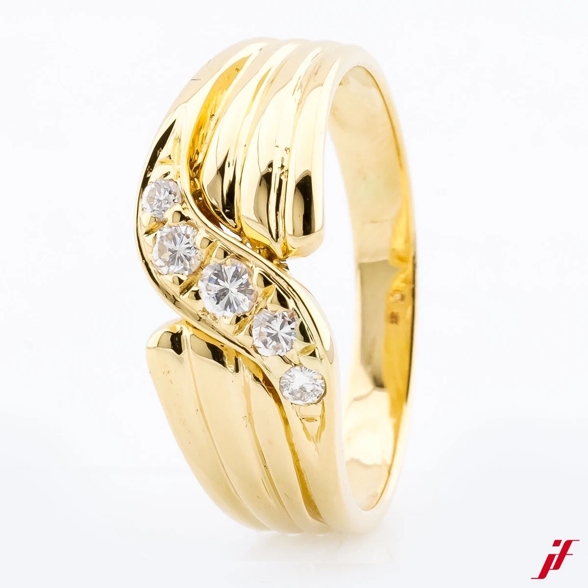 Modern Women s Ring 585 14K Yellow Gold Diamonds Worth