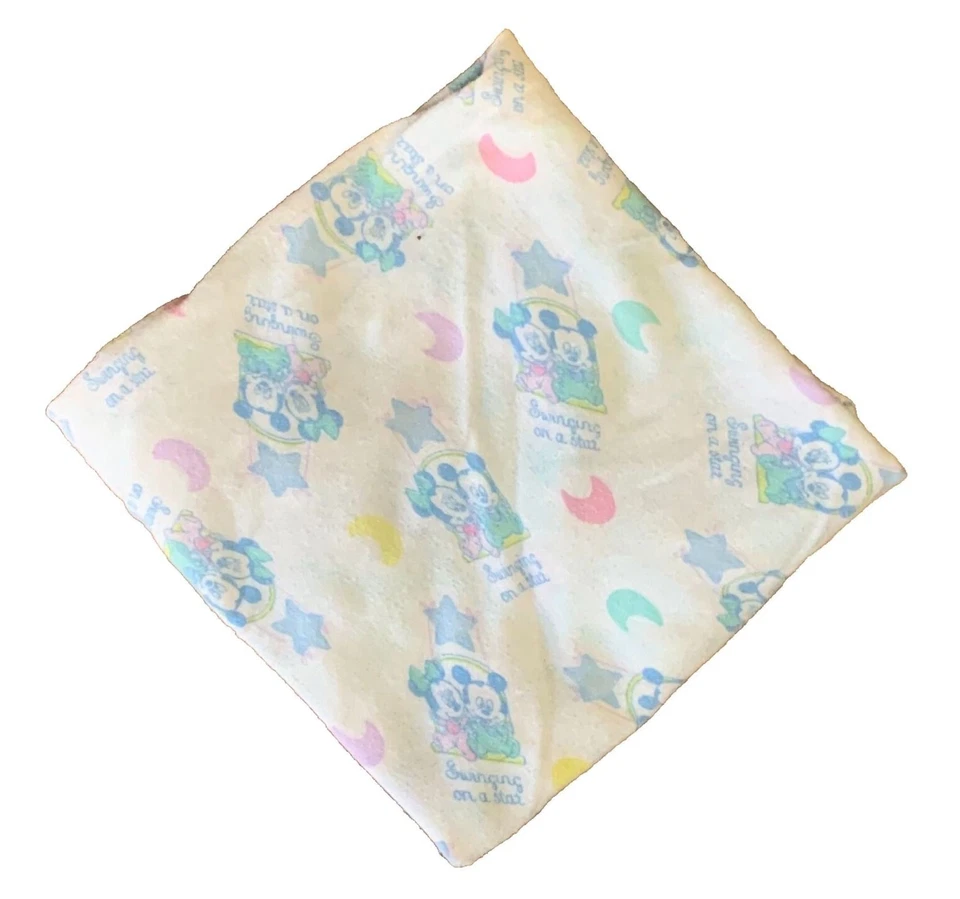 Vintage Dundee Mickey Mouse Bassinet Sheet Set Blue Baby Nursery 3 Piece USA - Image 3 of 4