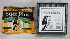 Suet Plus Woodpecker Blend Feed Cake w/Suet Holder NIP
