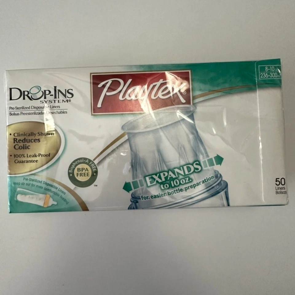 Система одноразовых вкладышей для бутылок Playtex 8-10 унций 50 карат новые запечатанные - Изображение 2 из 4