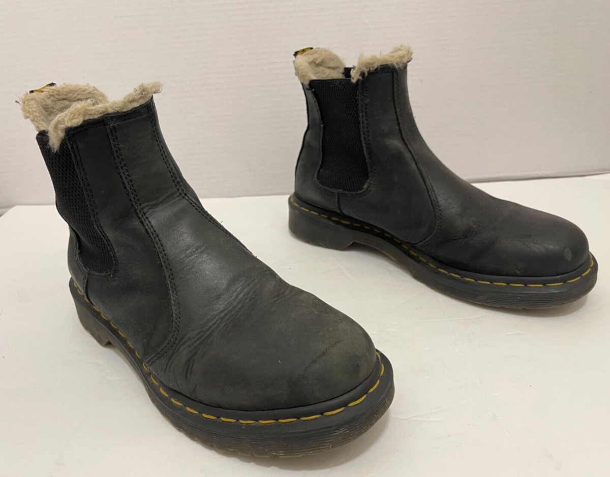 Dr Martens Leonore Fur Lined Chelsea Boots Dr Doc Martens LEONORE